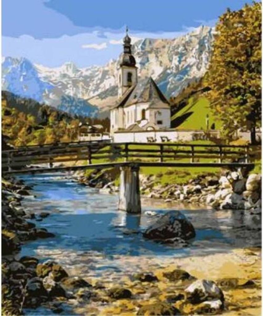 Norimpex Diamant Gemä lde Kirche in Ramsau 30x40cm Produktbild 