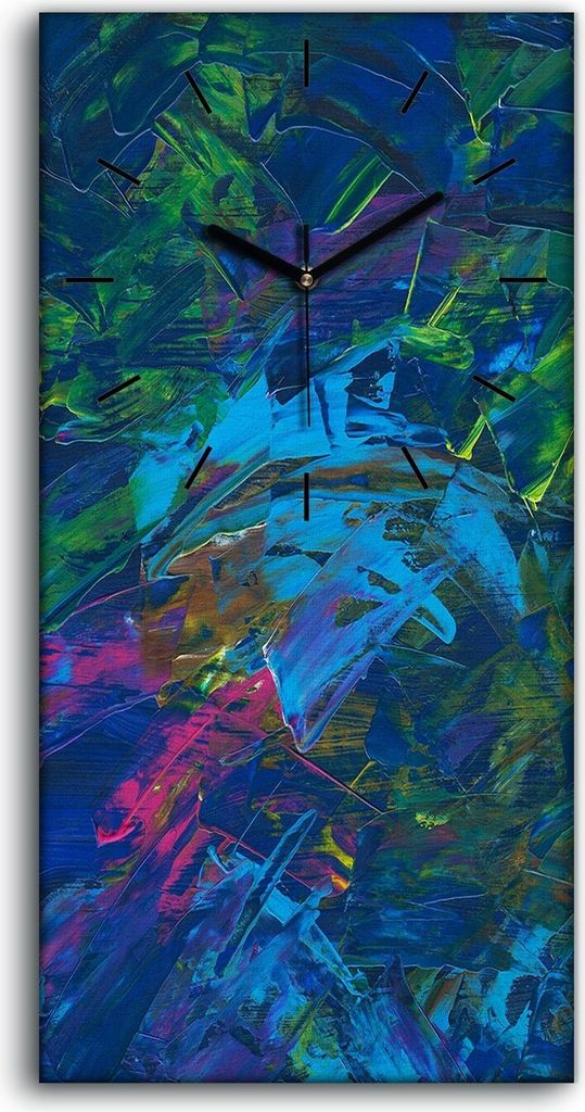 Wandbild Leinwand Bilder Wanduhr Geräuschlos 30x60 Malerei Abstrakte Kunst - schwarze Hände