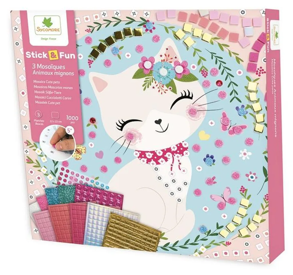 Kit Mosaïque Sycomore Mosaik Animaux - Loisirs Créatifs Enfant 5 Ans