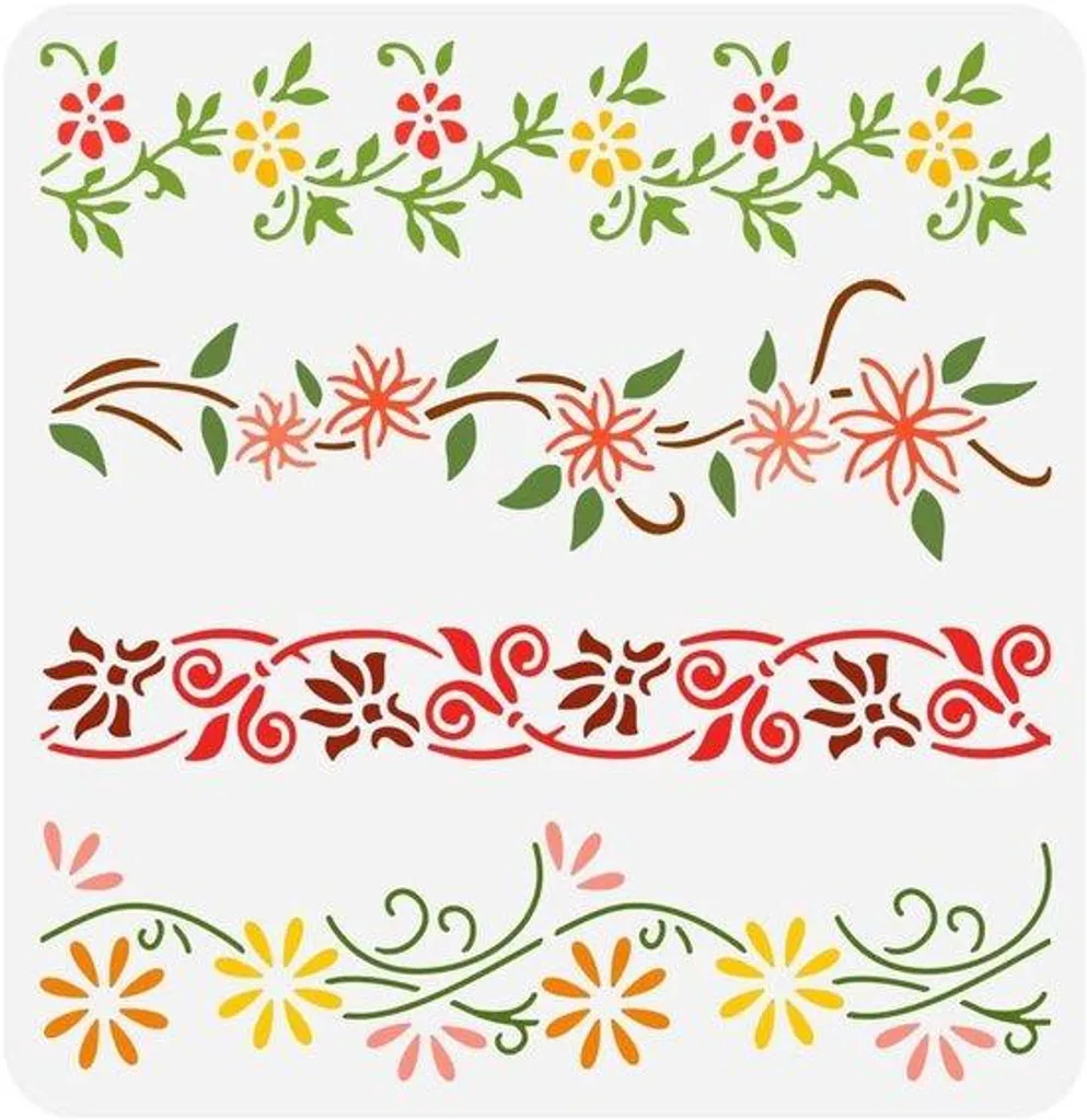 Pochoir floral 30x30 cm pour rénover vos objets déco bois facilement