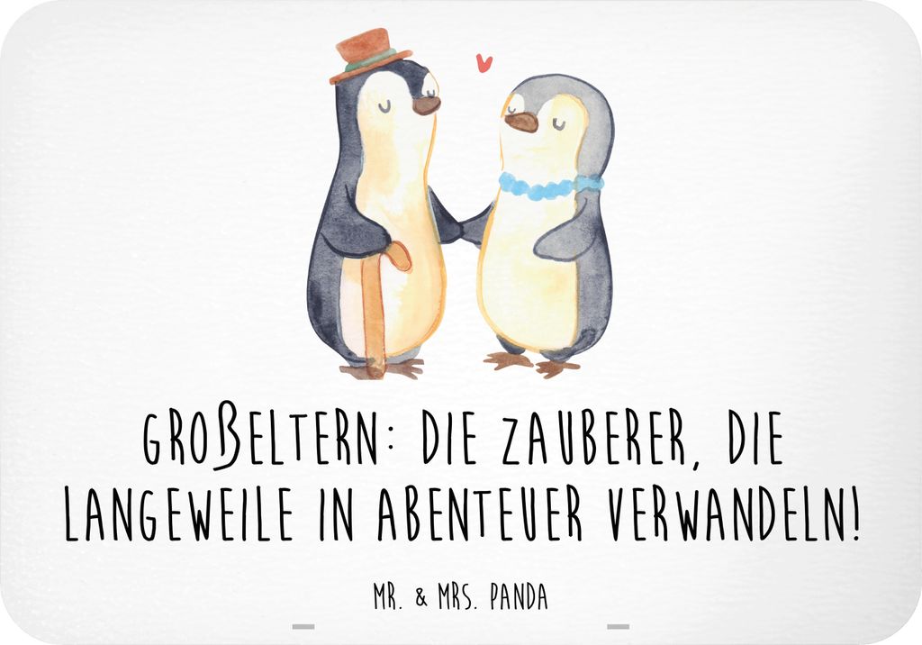 Mr. & Mrs. Panda Kühlschrankmagnet Großeltern Zauberer - Weiß - Geschenk, haftmagnet, whiteboardmagnet, Enkelkinder, Familienleben, herzerwärme...