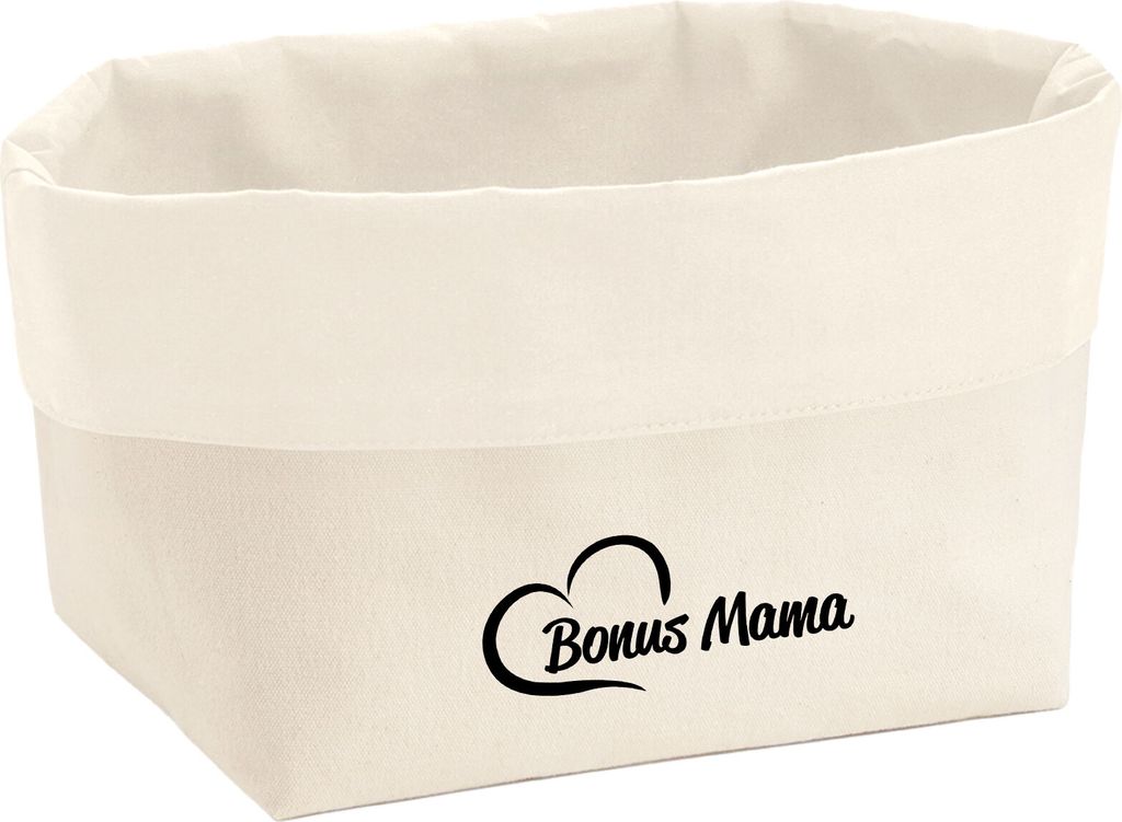 Huuraa Organizer Bonus Mama Herz 3 Liter Medium Canvas Baumwolle Utensilo Geschenkidee