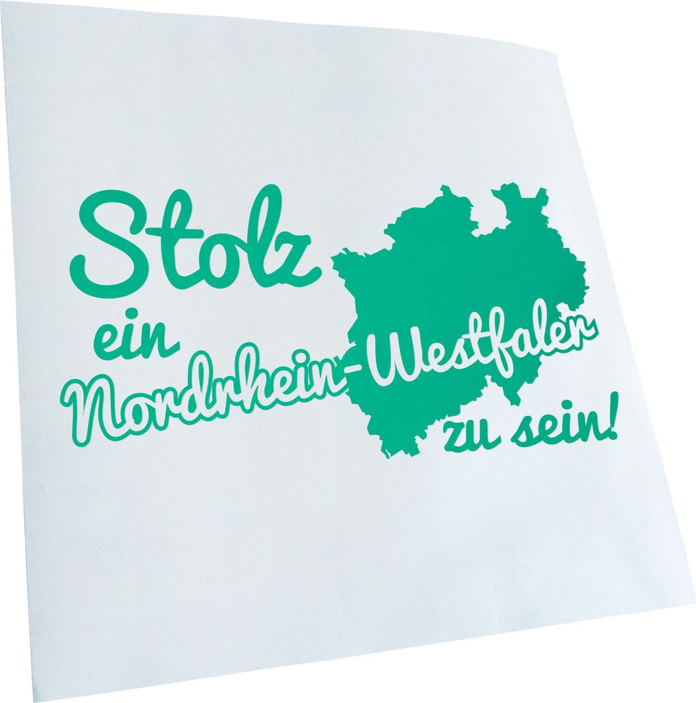 Kiwistar - Autoaufkleber - Nordrhein-Westfale Stolz - Türkis - 30x15cm - Aufkleber für Auto, Laptop, Fahrrad, LKW, Motorrad mehrfarbig JDM Decal ...