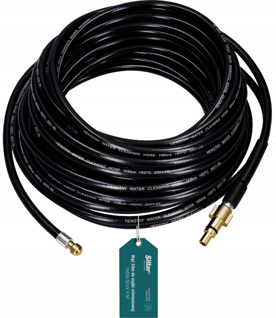 Sillar Rohrreinigungsschlauch 20m / 155 bar/Geeignet ersatz für Lavor-Hochdruckreiniger/Inklusive PARKSIDE