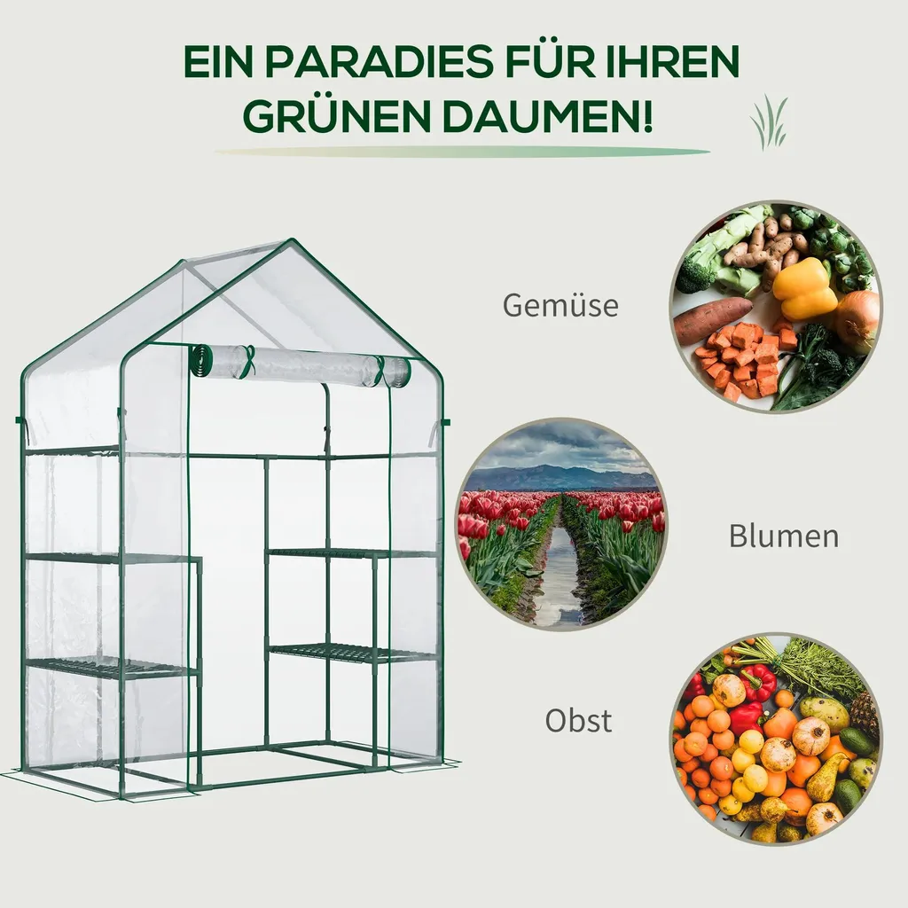 Serre de jardin blanche anti-pluie 6 étagères : la solution gain de place - 6