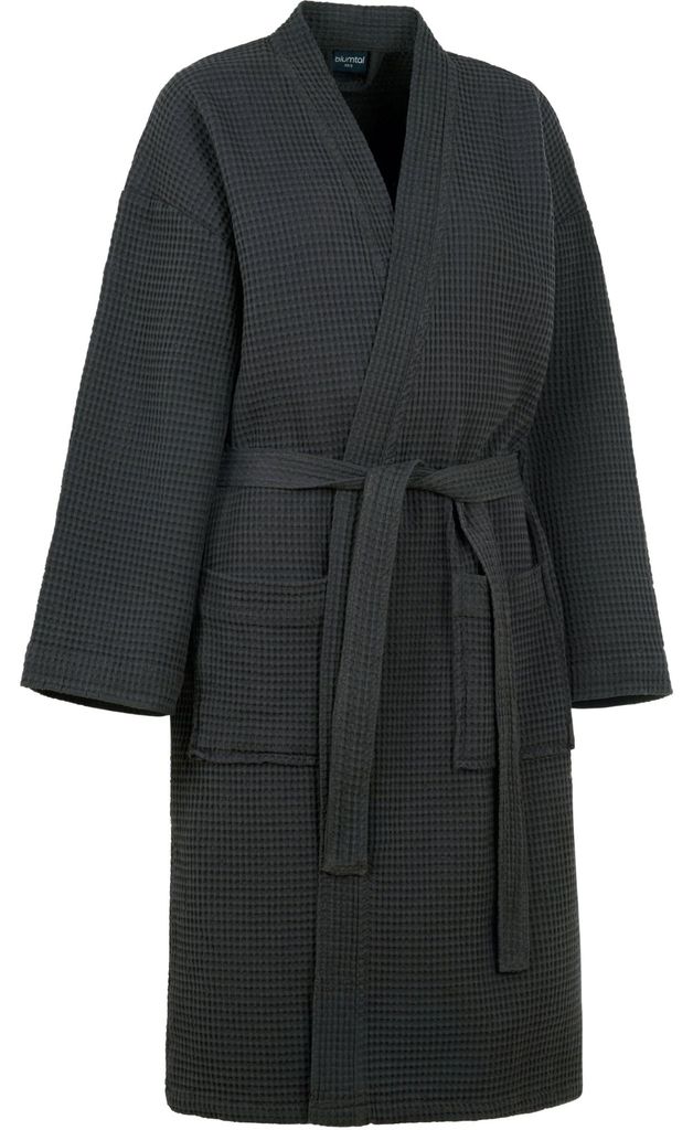 Blumtal Bademantel XXXL Uni in Anthrazit - 100% Baumwoll Produktbild 