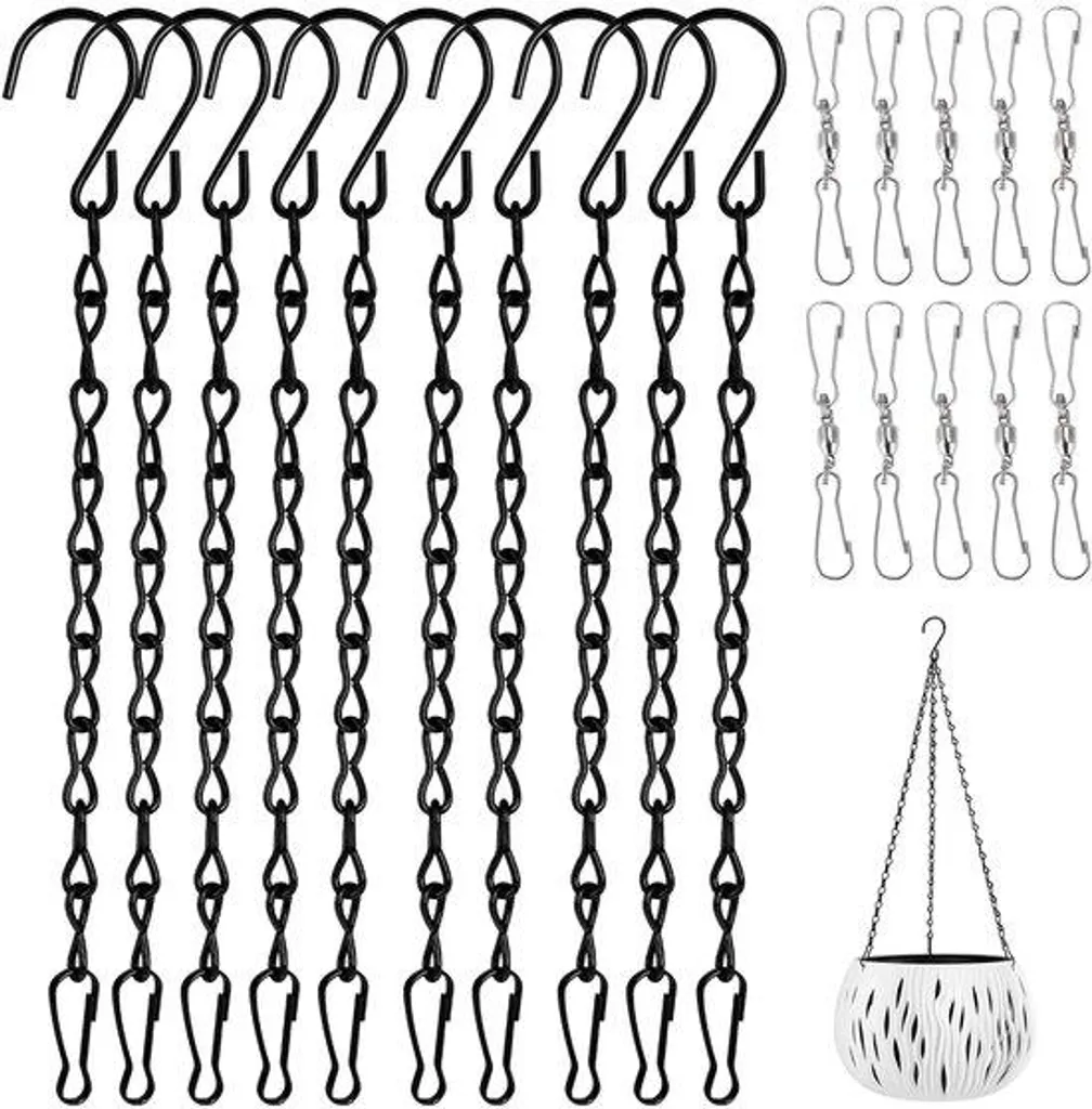 Suspension pour plantes 24 cm en acier durable avec crochets, lot 20