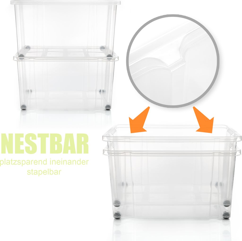BigDean 4 Stück 60 L Aufbewahrungsbox mit Deckel groß Produktbild 7
