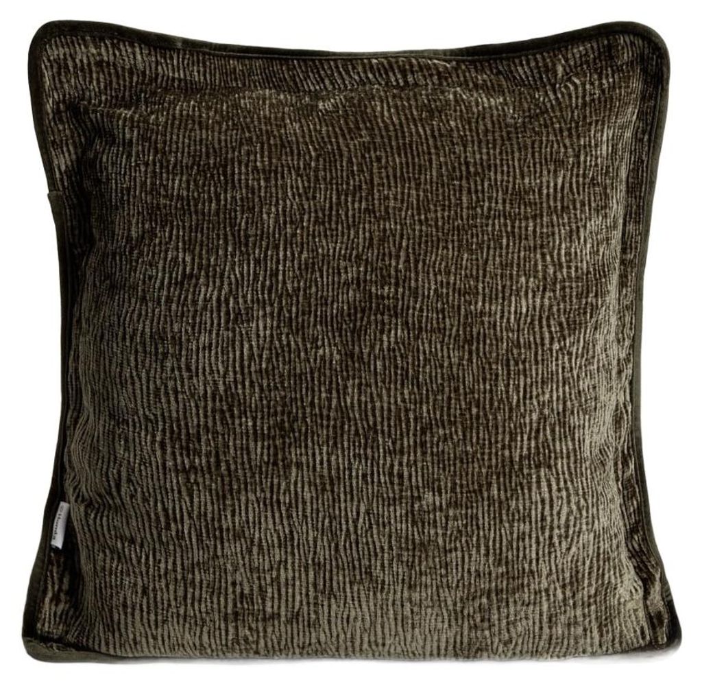 HOMLA TENEBRA-Kissenbezug aus Chenille, grün, mit Ziersäume Produktbild 