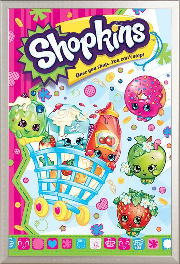 Poster Shopkins Once You Shop + Cornice Shinsuke Argento 61x91.5 cm