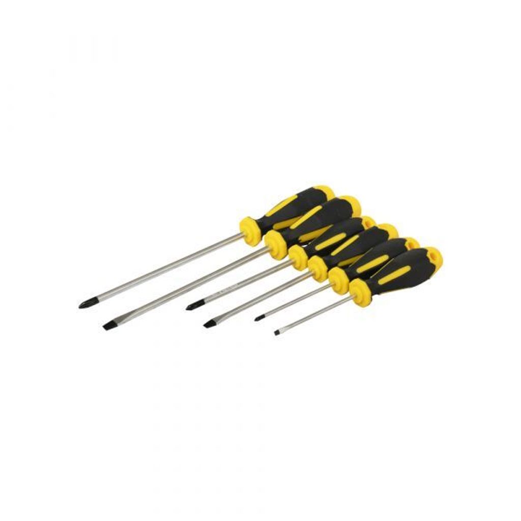 6-teiliges Schraubendreher-Set Flach- und Kreuzschlitz, robuste Griffe, verschiedene Größen