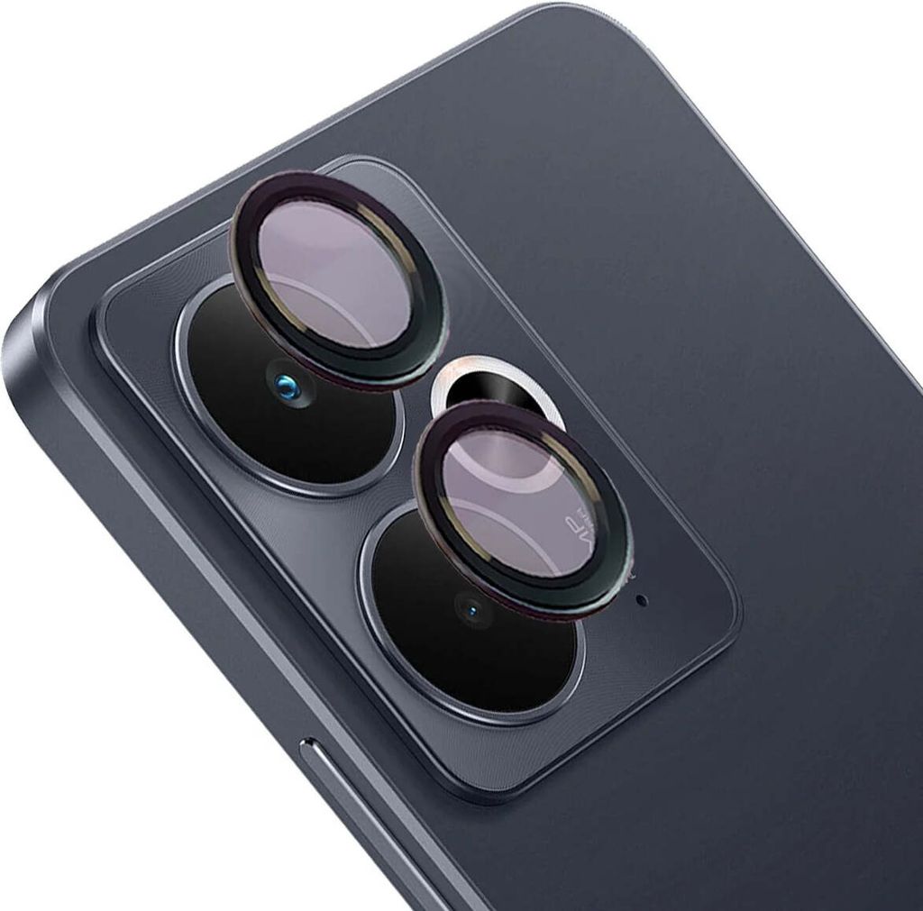 Bizon Glass Snap Lens Realme 14 5G / 14T 5G schwarzer Rahmen