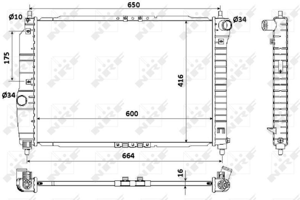 NRF 53902A - OE 96443477 Kühler, Motorkühlung für Aveo (T200), Aveo (T250, T255)