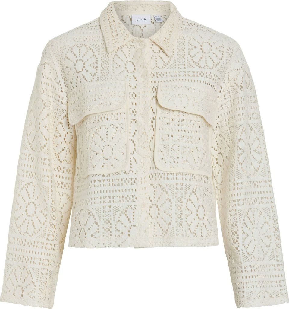 VILA Gehäkelte Kurzjacke mit Crochet Boho Design Größe: S