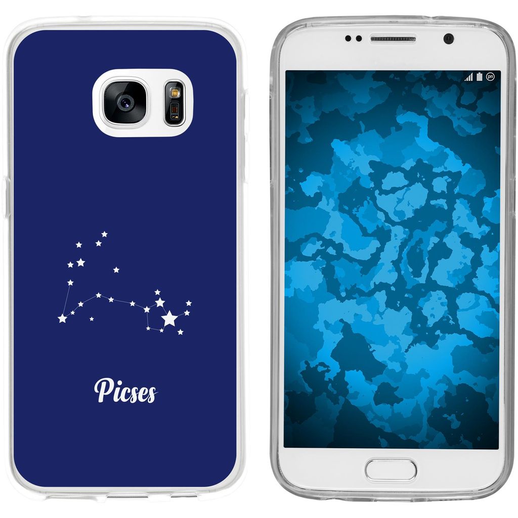 PhoneNatic Case kompatibel mit Samsung Galaxy S7 Silikon-Hülle SternzeichenPisces M1