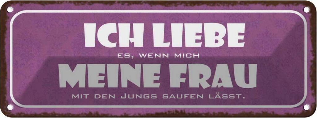 vianmo Blechschild 10x27 cm meine Frau mich saufen lässt Männer Frauen Spruch Zitat
