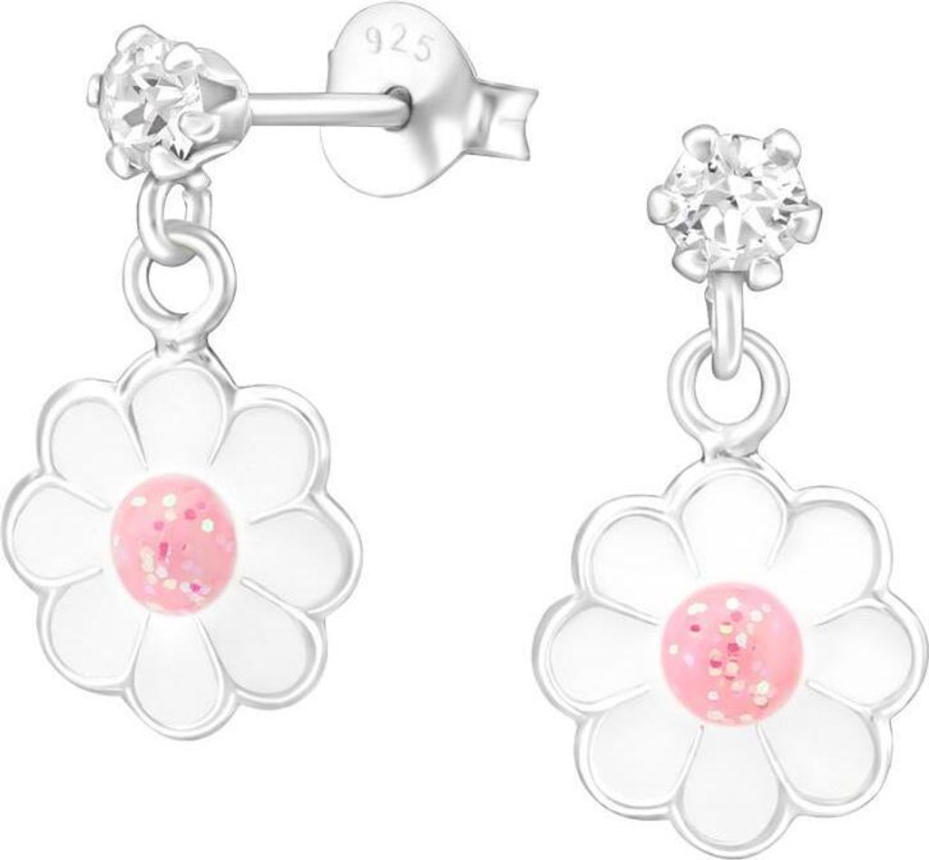 Ohrstecker Blümchen-Anhänger aus 925 Silber Kinder