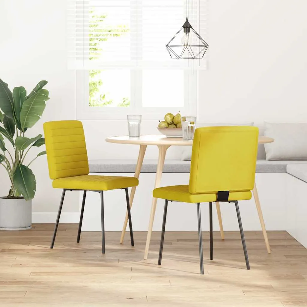 Set 2 Sedie Cloris Giallo Velluto - Arredamento Sala da Pranzo 2025