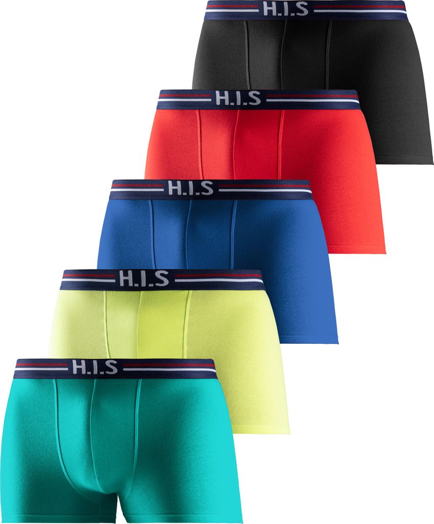 H.I.S. Boxer 5 -teilig grün, lime, blau, rot, schwarz Größe XL
