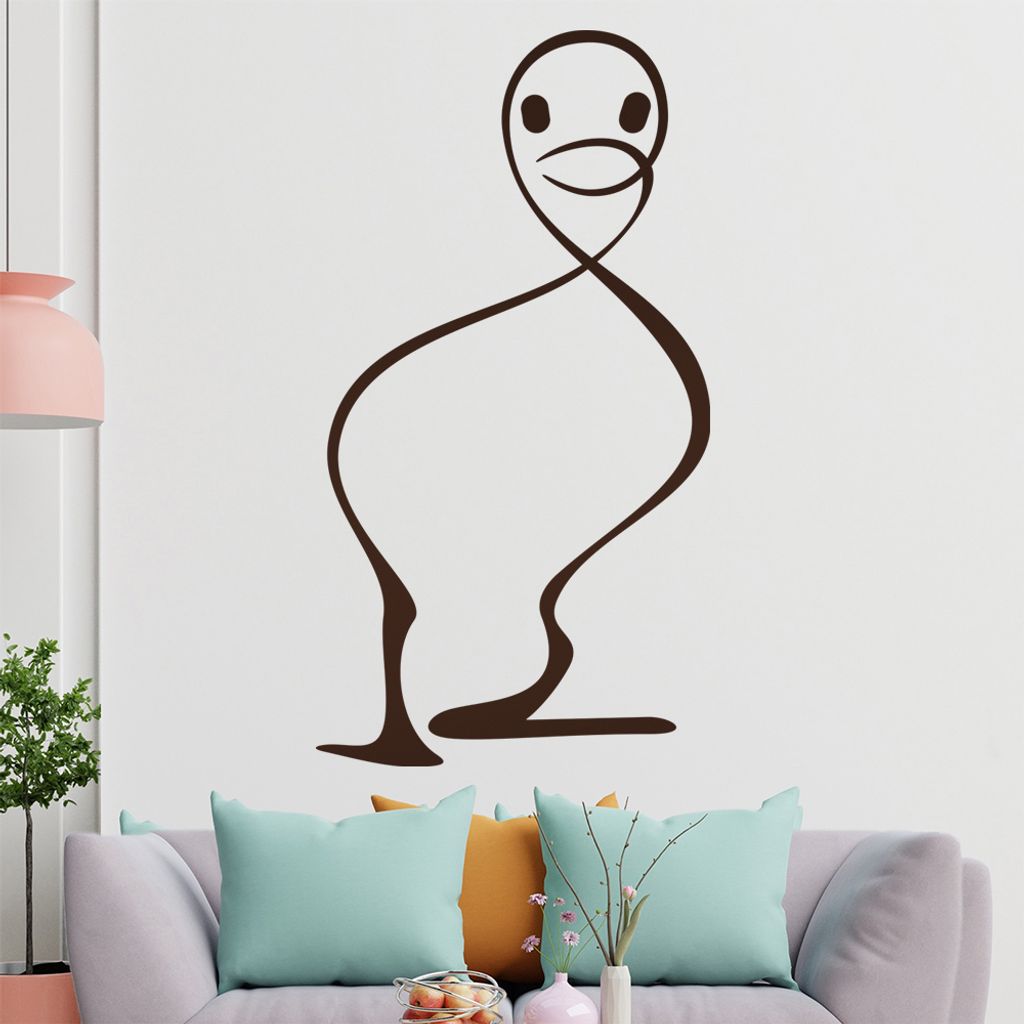 Ente Linien Wandtattoo in 6 Größen - Wandaufkleber Wall Sticker - Dekoration, Küche, Wohnzimmer, Schlafzimmer, Badezimmer