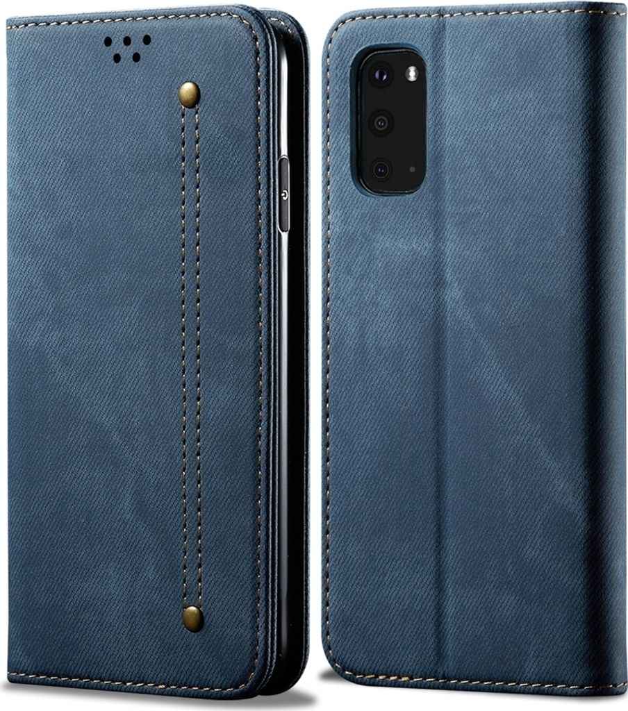 Mobigear Denim Slim Samsung Galaxy S20 Plus Hülle Klapphülle Geldbörse - Blau