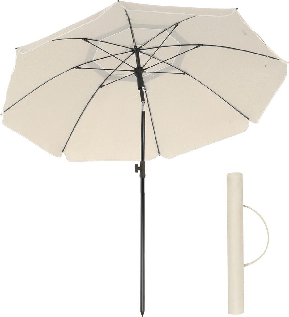 Beigefarbener Sonnenschirm für den Strand