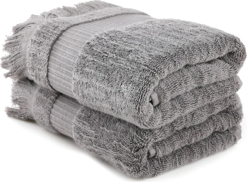 Coppia Asciugamani Sport Zeus Mijolnir 50x90 Grigio Scuro Cotone