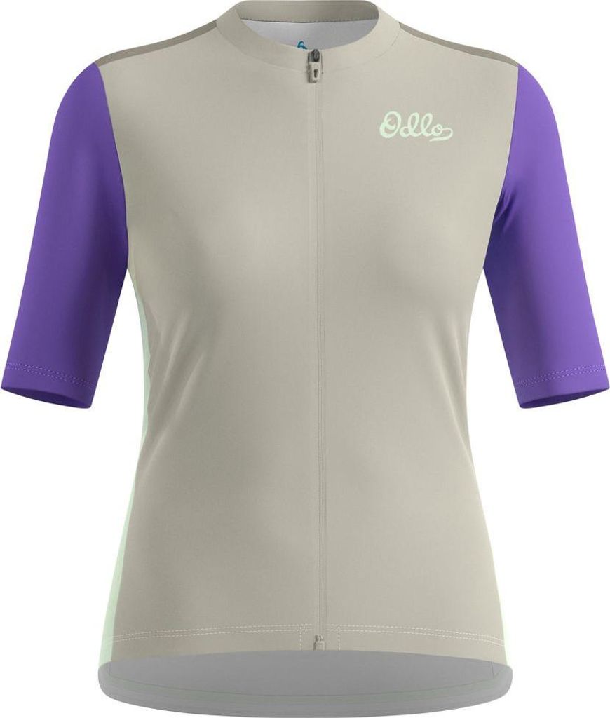 Essentials Radtrikot mit Reissverschluss und Vintage-Print, Damen - Odlo, Farbe:10867 agate gray, Größe:M