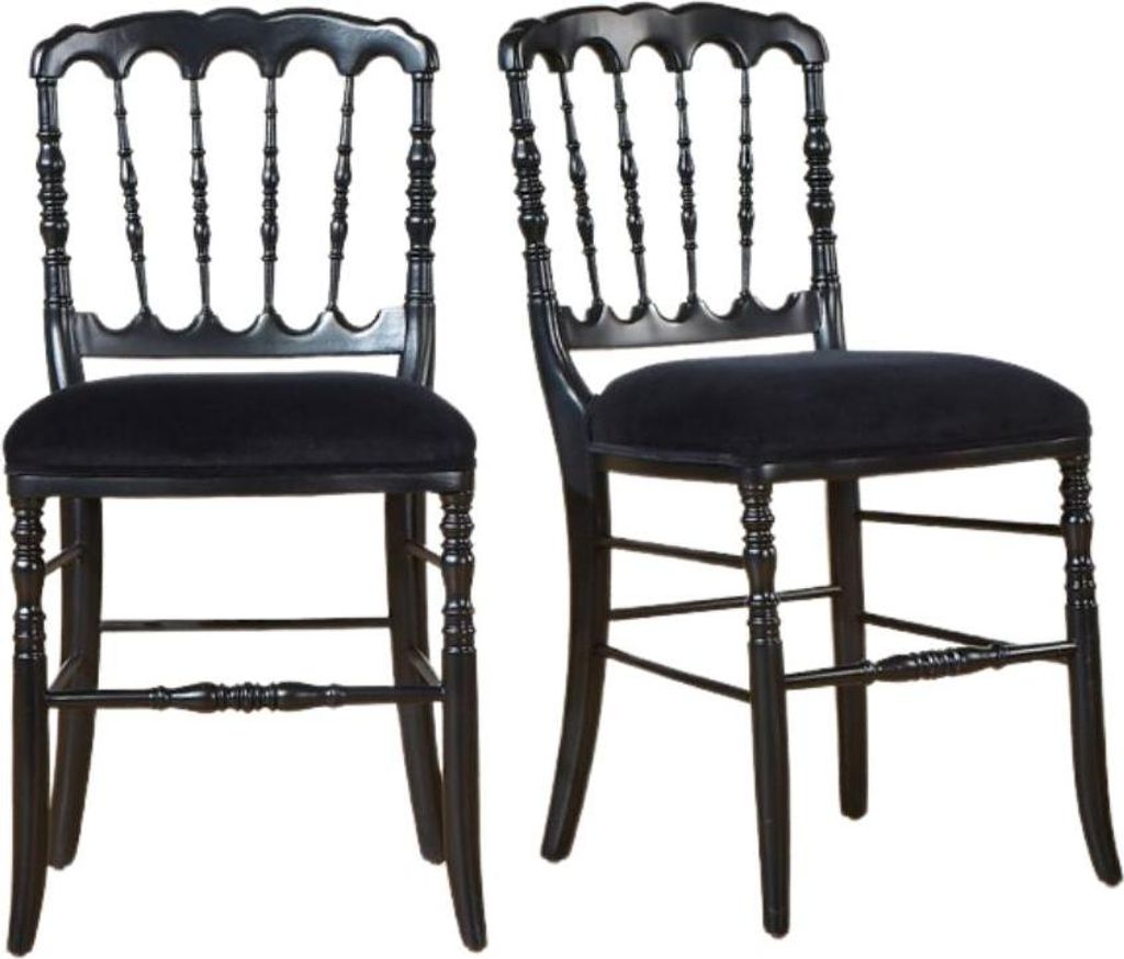 Set aus 2 Stühlen aus Gummibaumholz und Samt