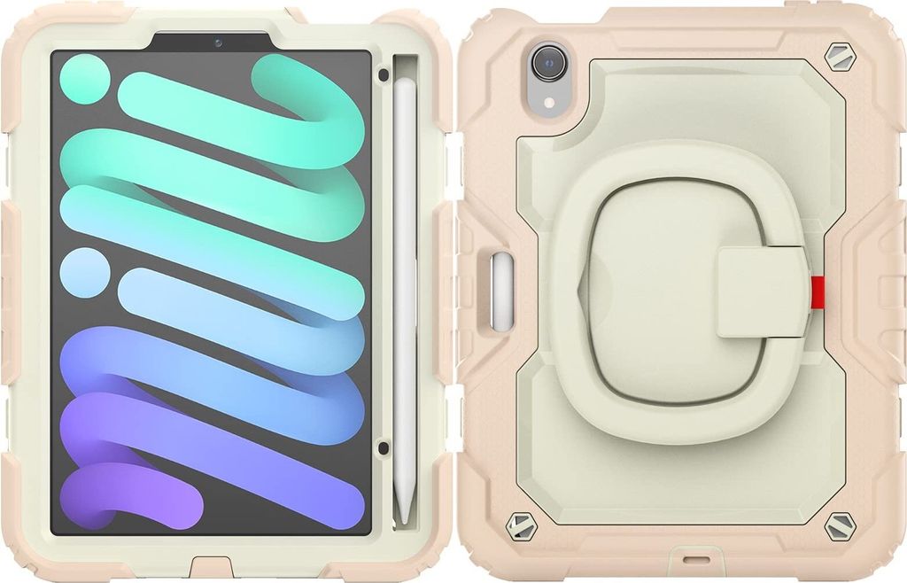 Tasche für iPad Mini 6 8.3" mit Drehständer und Stifthalter Pink