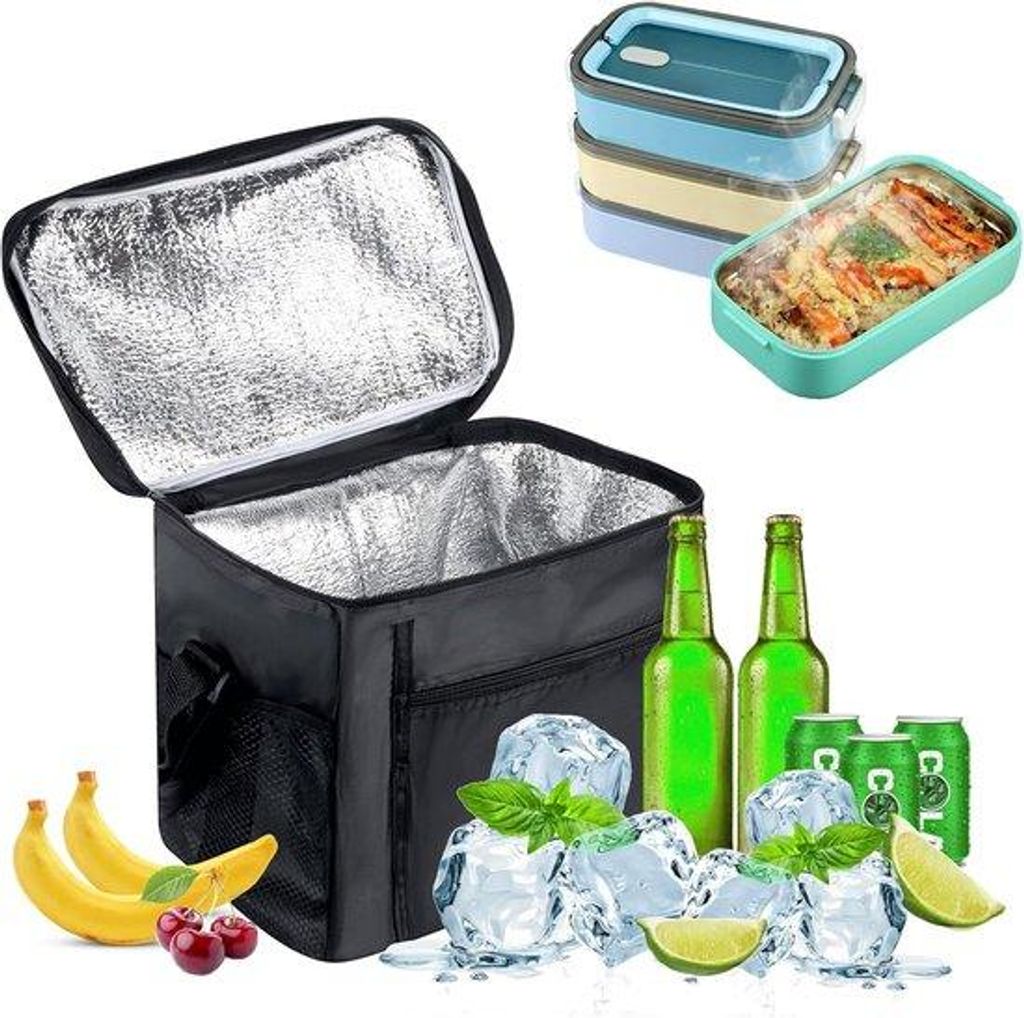 Kühltasche 10 Liter – Isolierte Tasche für Picknick – Zusammenklappbar – 27 x 17 x 24 cm
