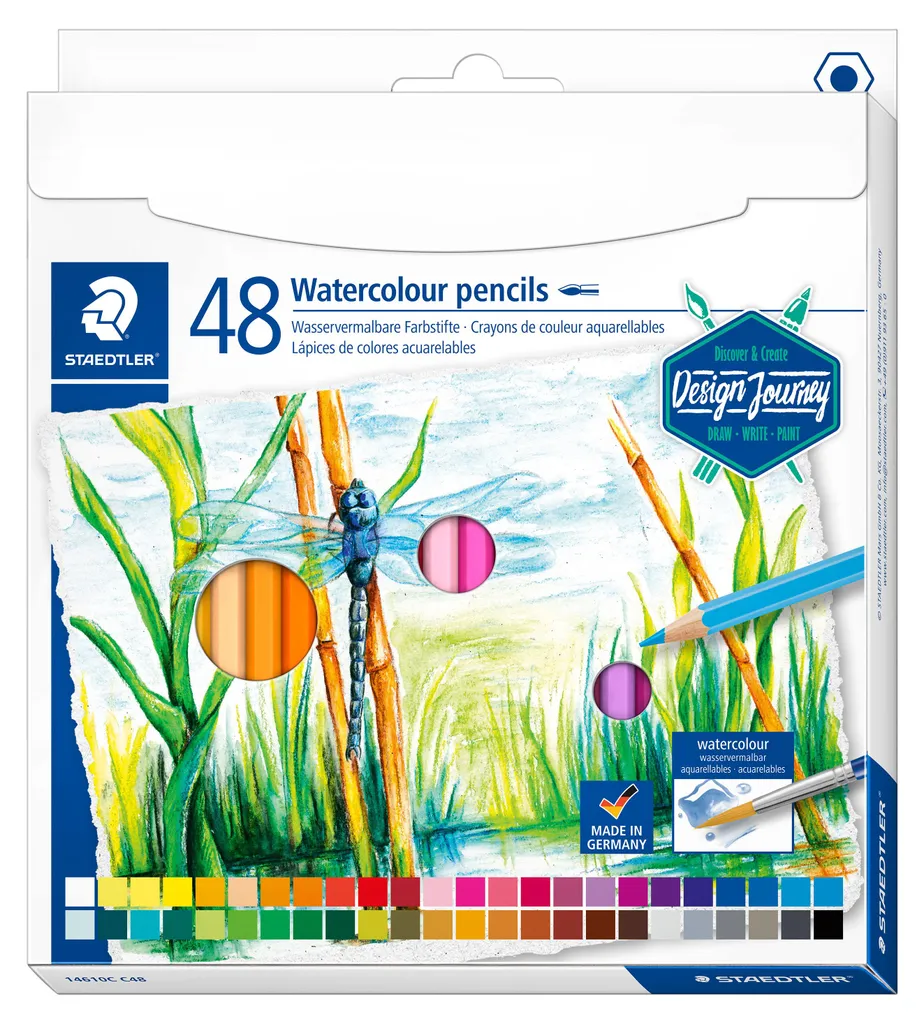 Crayons aquarellables STAEDTLER 14610C C48 Design Journey Boîte de 48