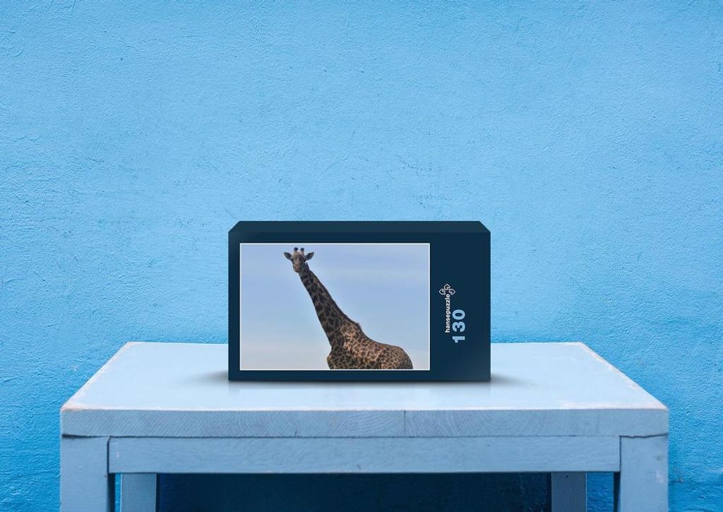 hansepuzzle 78690 - Giraffe Puzzle, 130 Teile, Natur, 28,7 x 20,0cm mit hochwertiger Aufbewahrung, Kartonbox und wiederverschließbarem Beutel