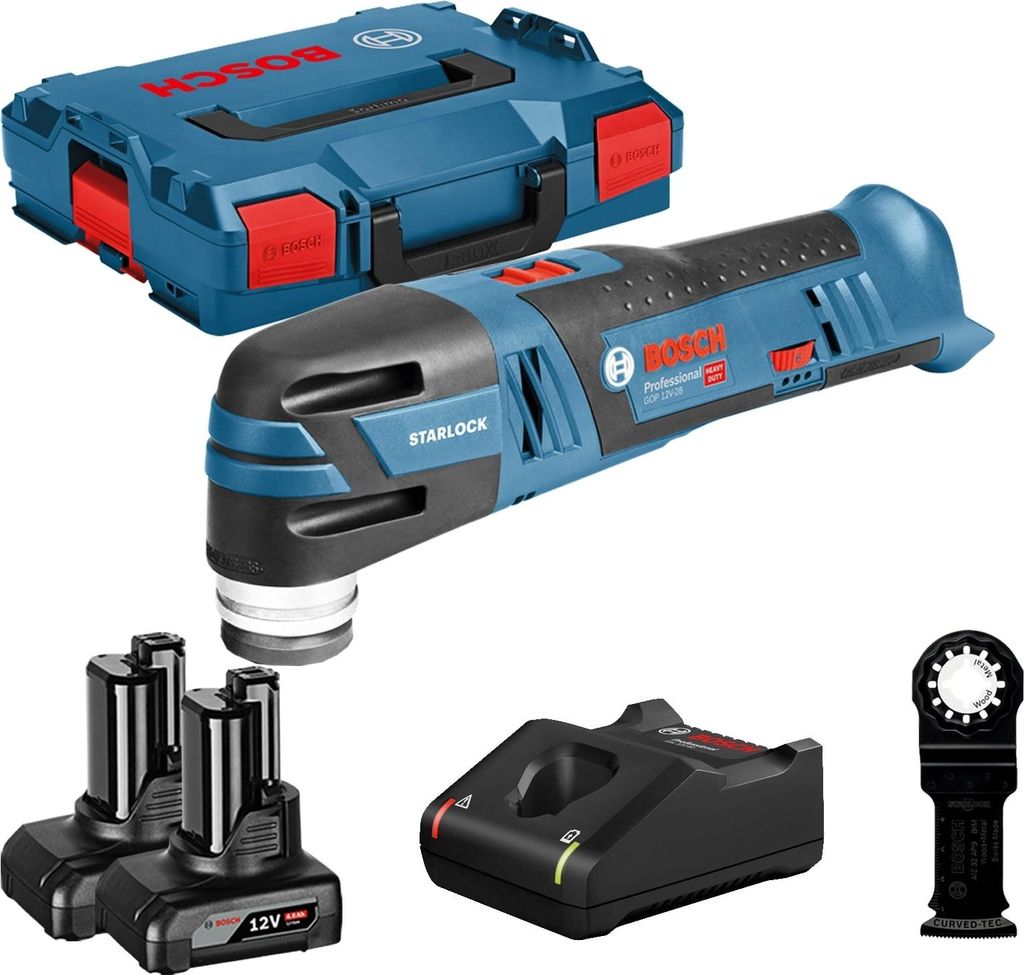 Bosch Akku-Multi-Cutter GOP 12V-28 / 2x 4,0 Ah Akku + Ladegerät in L-Boxx
