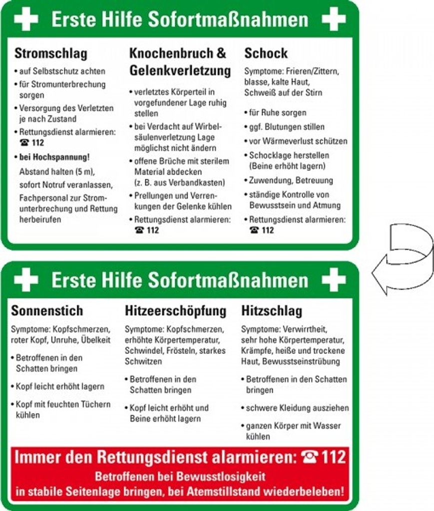 Dreifke® Anweisungen Erste Hilfe Sofortmaßnahmen kompakt, Produktbild 