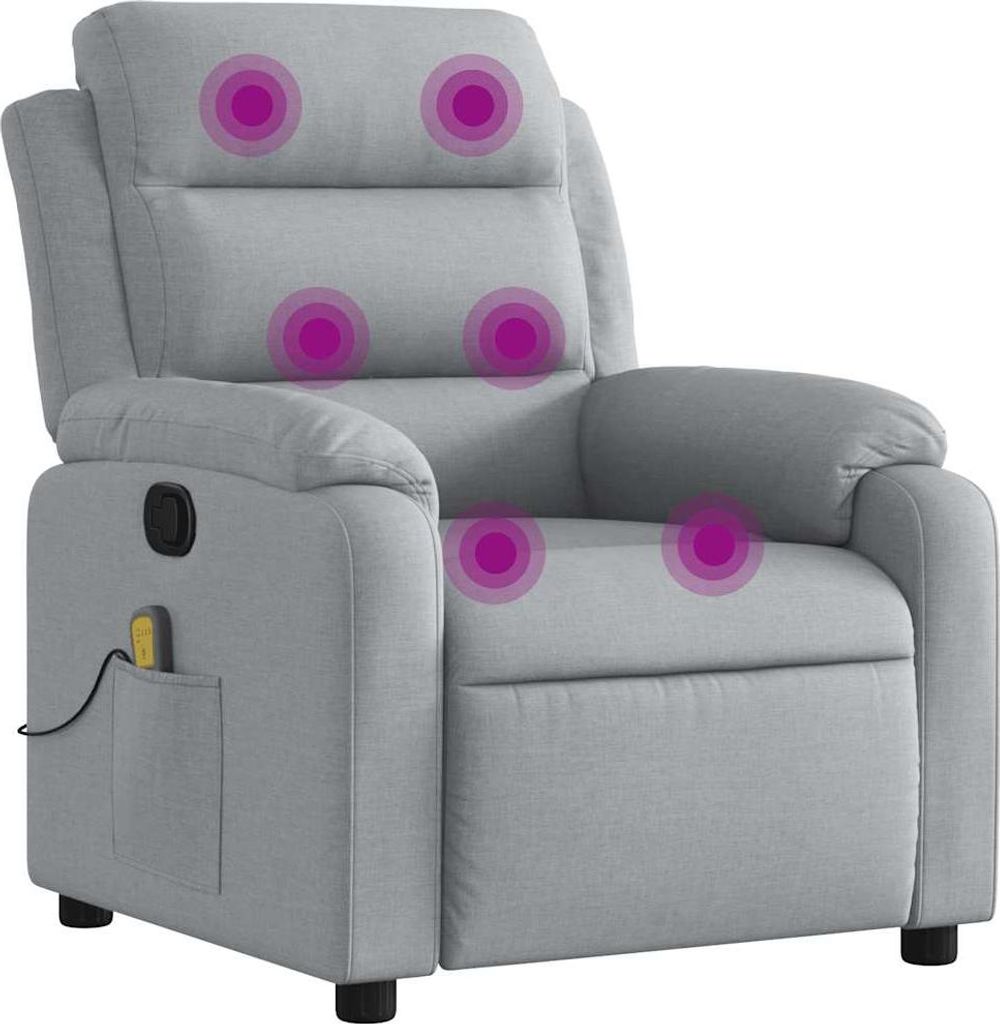 vidaXL Massagesessel Hellgrau Stoff