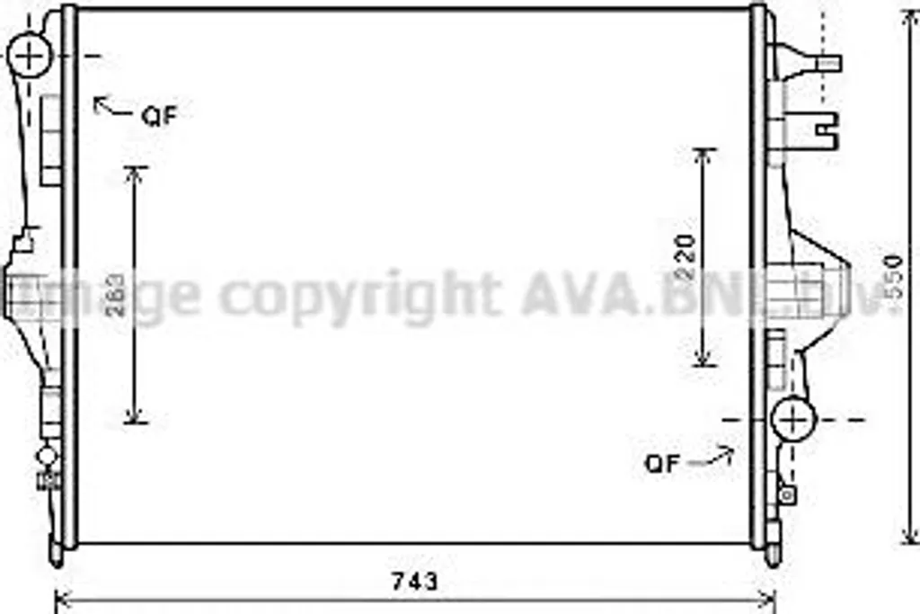 Radiateur Moteur AVA VNA2316 OE 95810613210 pour Cayenne et Touareg