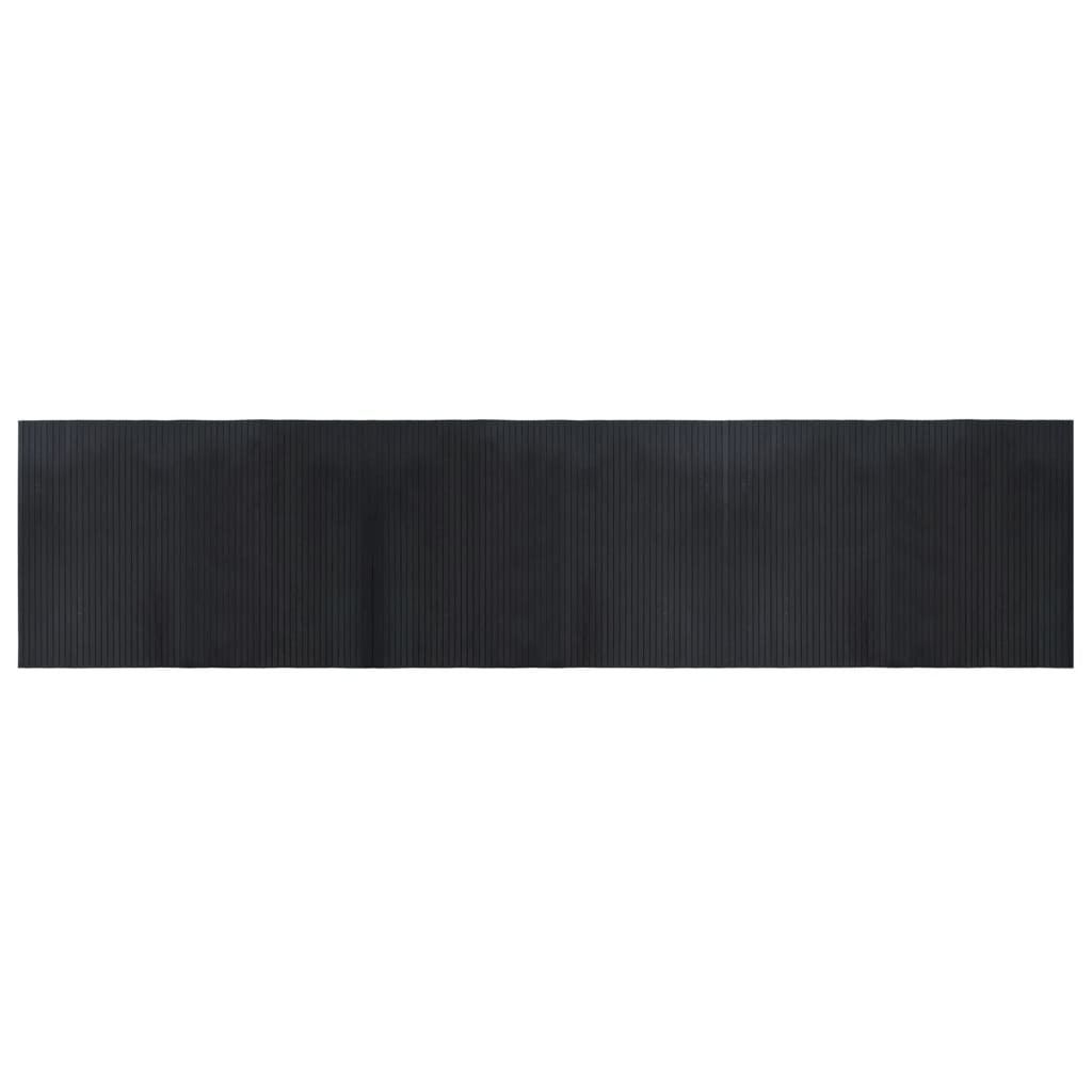 vidaXL Teppich Rechteckig Schwarz 70x300 cm Bambus