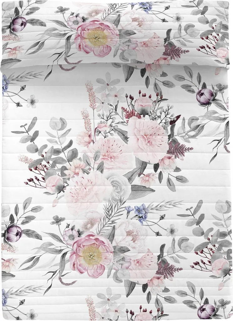 Copriletto HappyFriday HF Bouquet Delicato 180x260 - Design Floreale Spagnolo