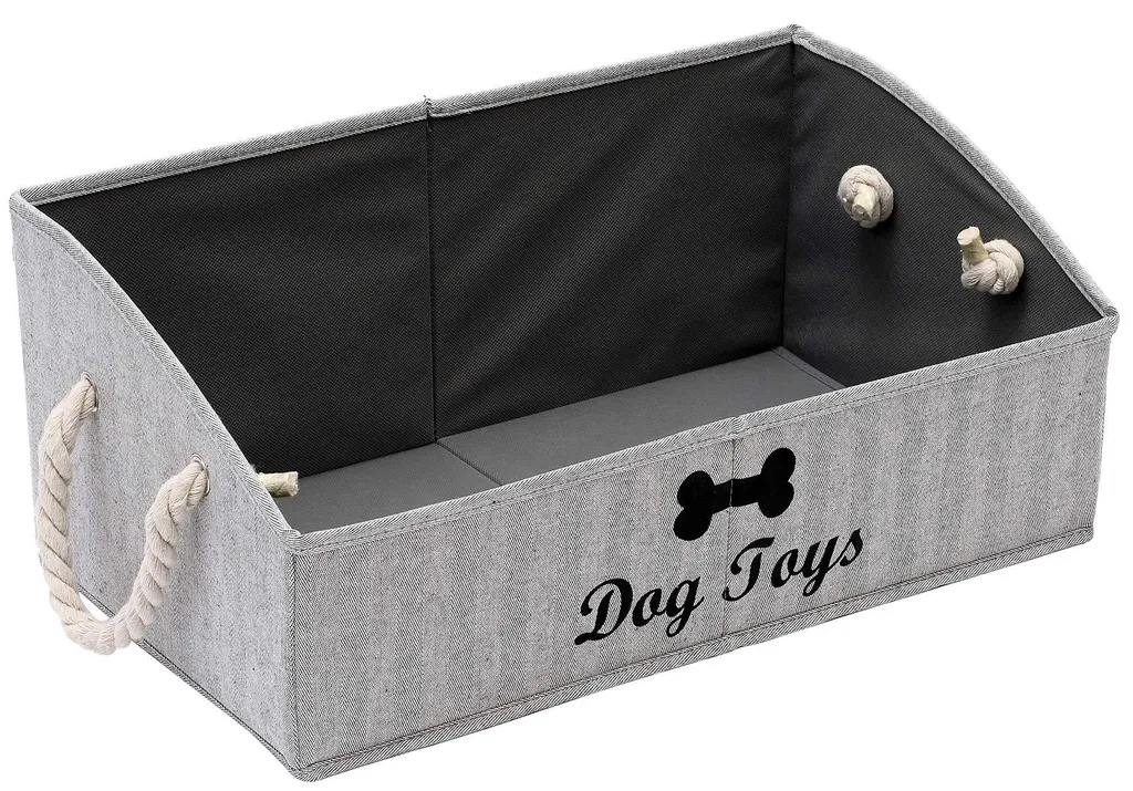 Panier de rangement pour animaux avec poignée corde en coton et pliable