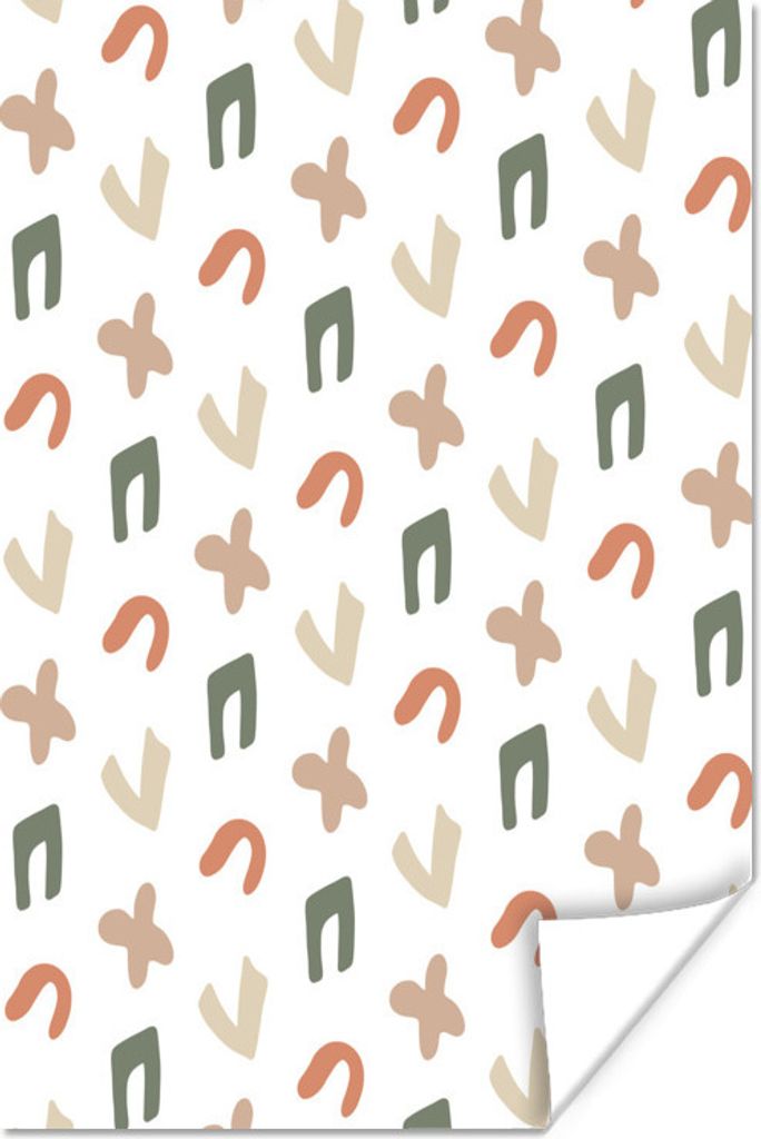 MuchoWow Poster Hintergrund - Formen - Pastell 120x180 cm - Kunstposter