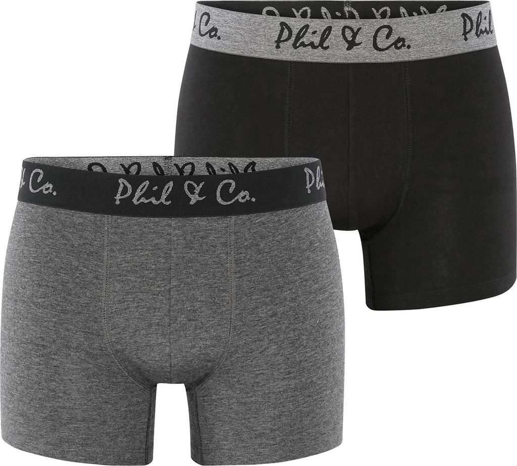 2-Pack Retropants "Jersey" (Schwarz/Anthrazit) M