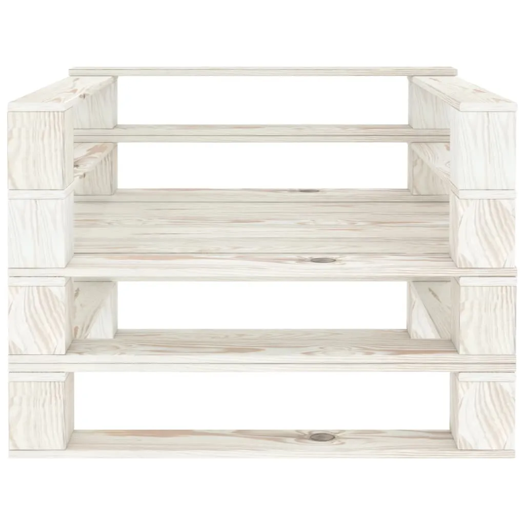Fauteuil de Détente Extérieur Style Palette Blanc - Idéal pour Terrasse