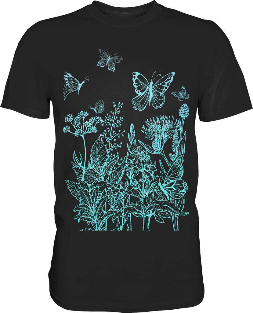 Natur Wiese Schmetterling T-Shirt – Black / M Produktbild 