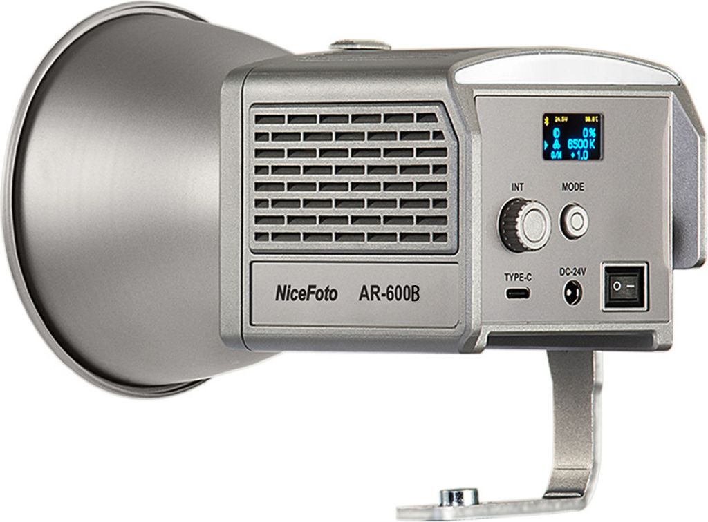 NiceFoto AR-600B Tragbares LED-Videolicht, 50 W, Fotografie-Fuelllicht, 5600 K, COB-Studiolicht, 6 Lichteffekte, APP-Steuerung mit Reflektor fuer d...