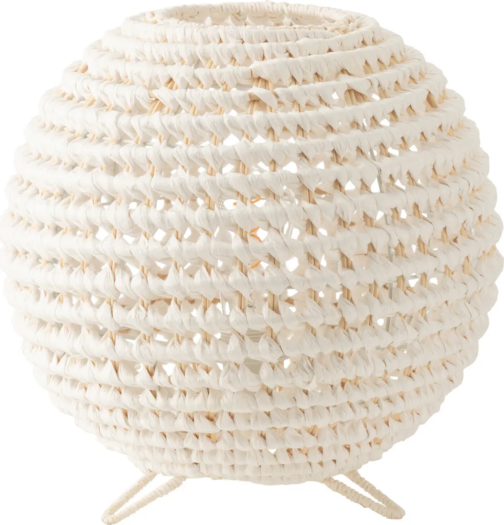 J-Line Lampe Rond Métal Tourné Blanc - Luminaire Design 30cm Modèle 2940
