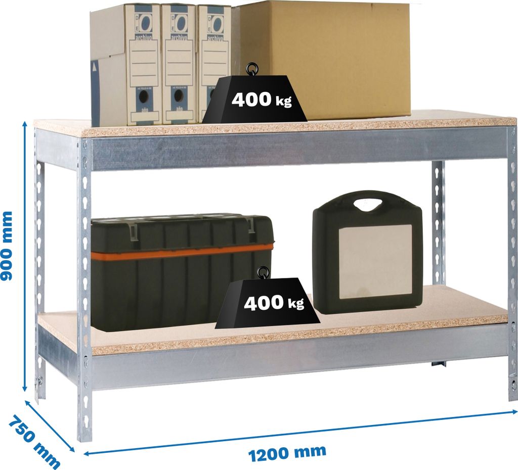 Simonrack Werkbank SIMONWORK BASIC 2 silber 120,0 x 75,0 x 90,0 cm