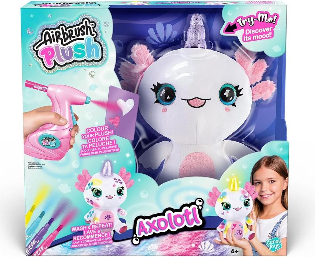 Canal Toys Airbrush Plush Axolotlcorn, Spielzeugaxolotl, 6 Produktbild 