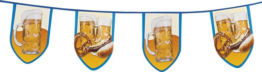 Boland Wimpel-Girlande Bier-Motive 8 m 12 Wimpel 40x28 cm Produktbild 