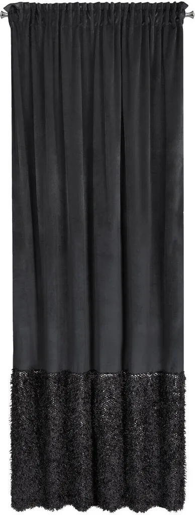 Rideau de Salon Noir 140x270 cm Marion 2 pour Décoration Moderne Ruban